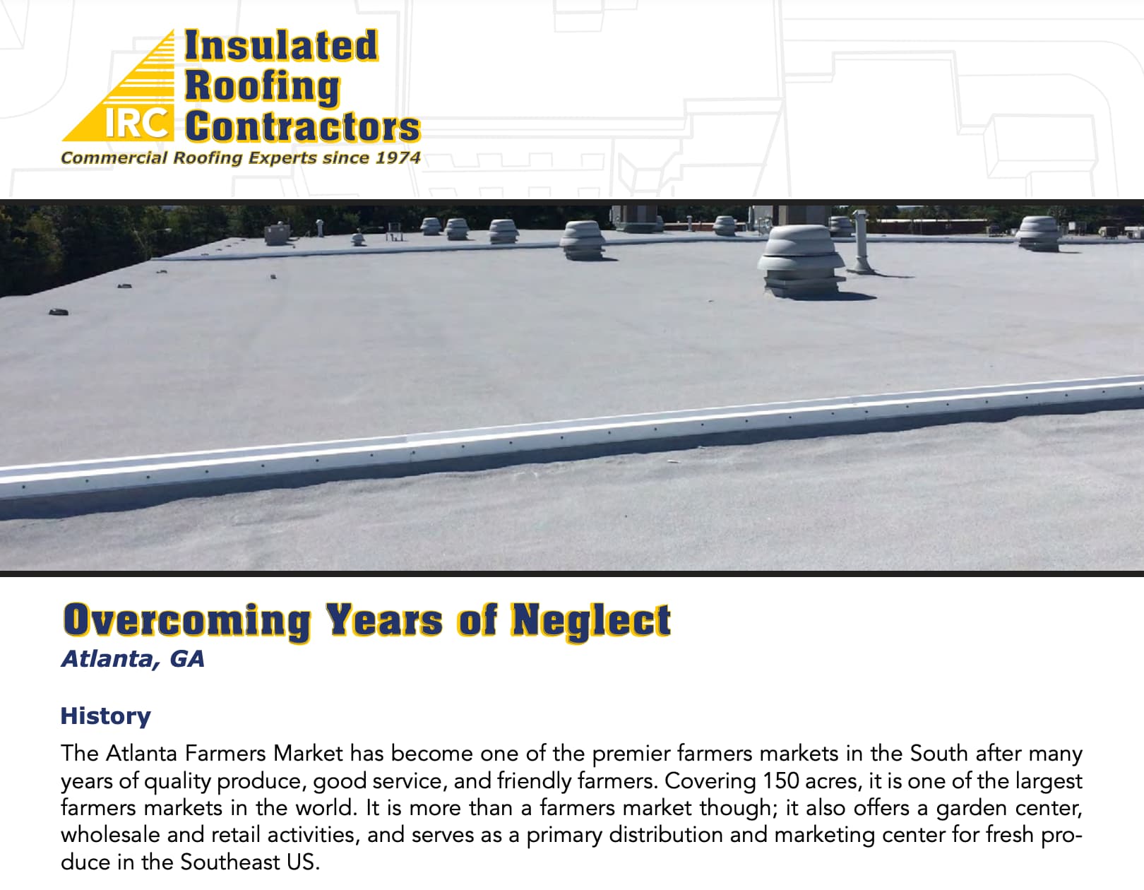 Project Profile: Farmers Market | IRC | Insulated Roofing Contractors